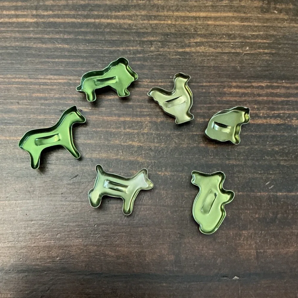 Vintage Lot 6 Mini Toy Aluminum Cookie Cutters 1.25